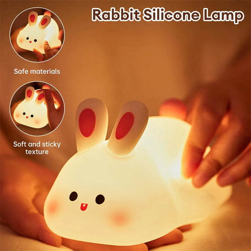 LumiBunny – Touch-Control Silicone Night Light for Kids - The Healing Hearth