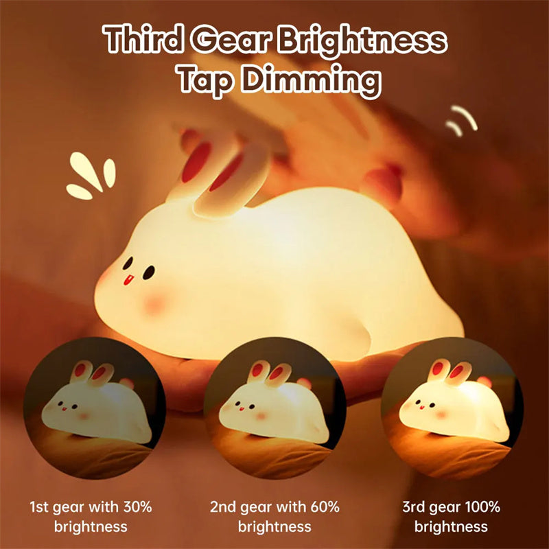 LumiBunny – Touch-Control Silicone Night Light for Kids - The Healing Hearth