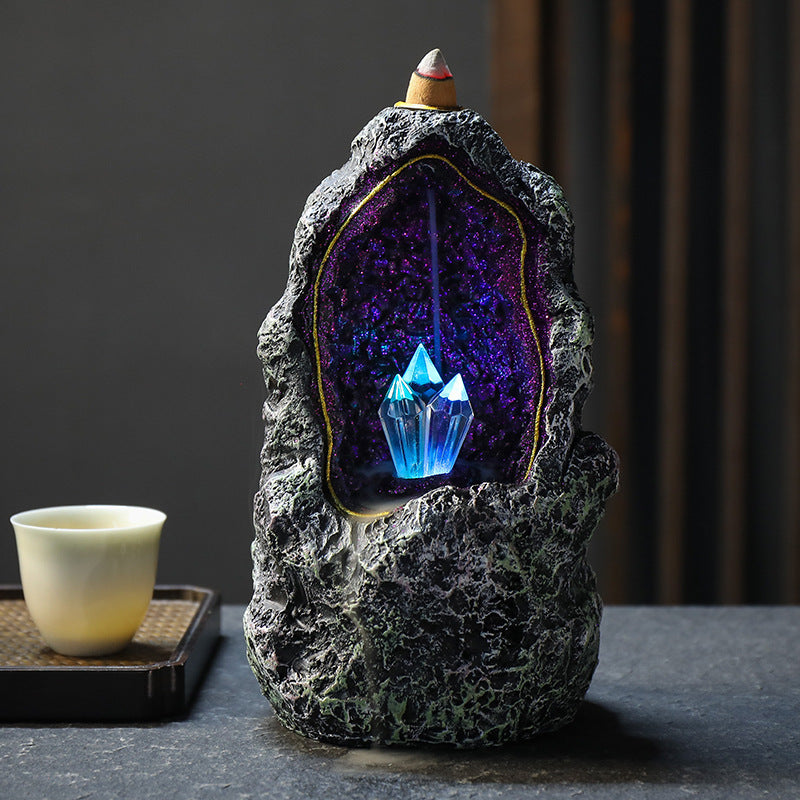 Celestial Crystal Cave Backflow Incense Burner and Nightlight