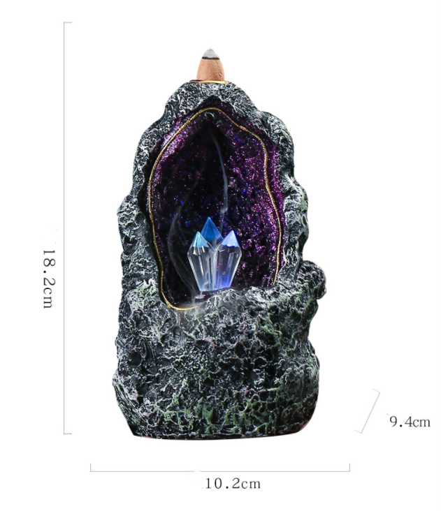 Celestial Crystal Cave Backflow Incense Burner and Nightlight