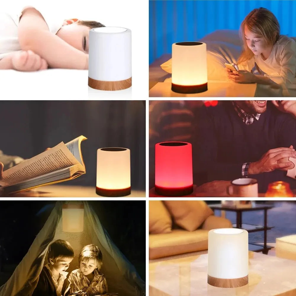 Touch Bedside Light, Bedroom Night Light, Dimmable Desk Light, Remote Control 13 Color Changing Light, Timed Shutdown, USB Charg - The Healing Hearth