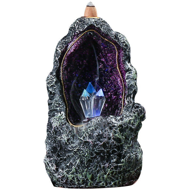 Celestial Crystal Cave Backflow Incense Burner and Nightlight